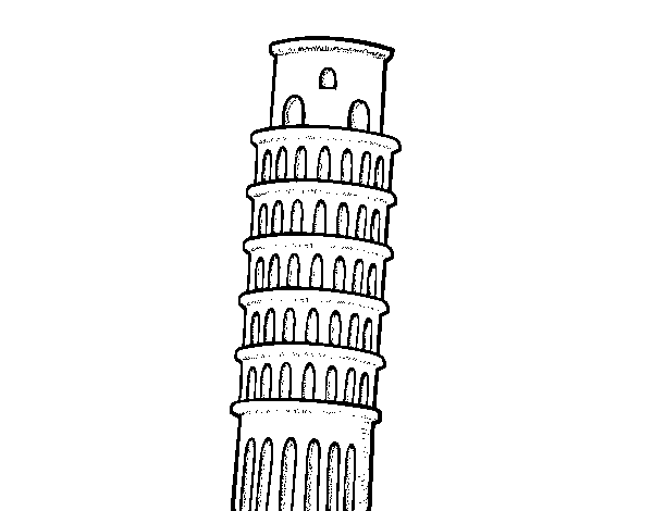 The Tower of Pisa coloring page