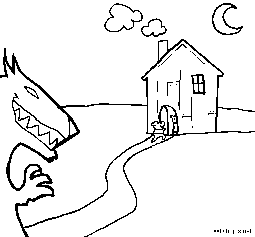Three little pigs 8 coloring page