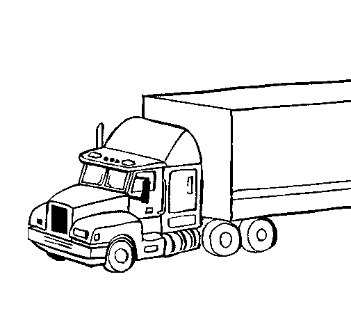 Truck trailer coloring page