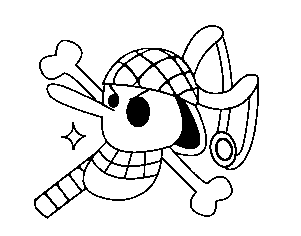 Usopp flag coloring page