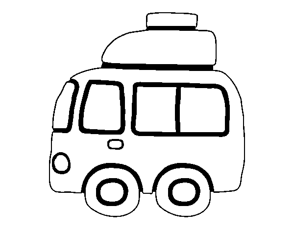 Van with luggage coloring page