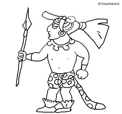 Warrior with spear coloring page