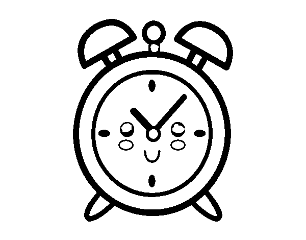 Wind up alarm clock coloring page