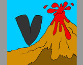 Coloring page Volcano  painted bysophie