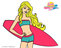 Surf coloring page