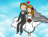 Newlyweds in a cloud