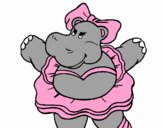 Hippopotamus with bow